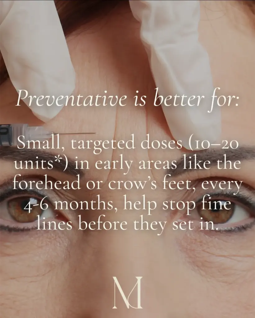 Woman receiving preventative Botox on the forehead | Medical Spa | Edinburg, TX | Marée Aesthetics